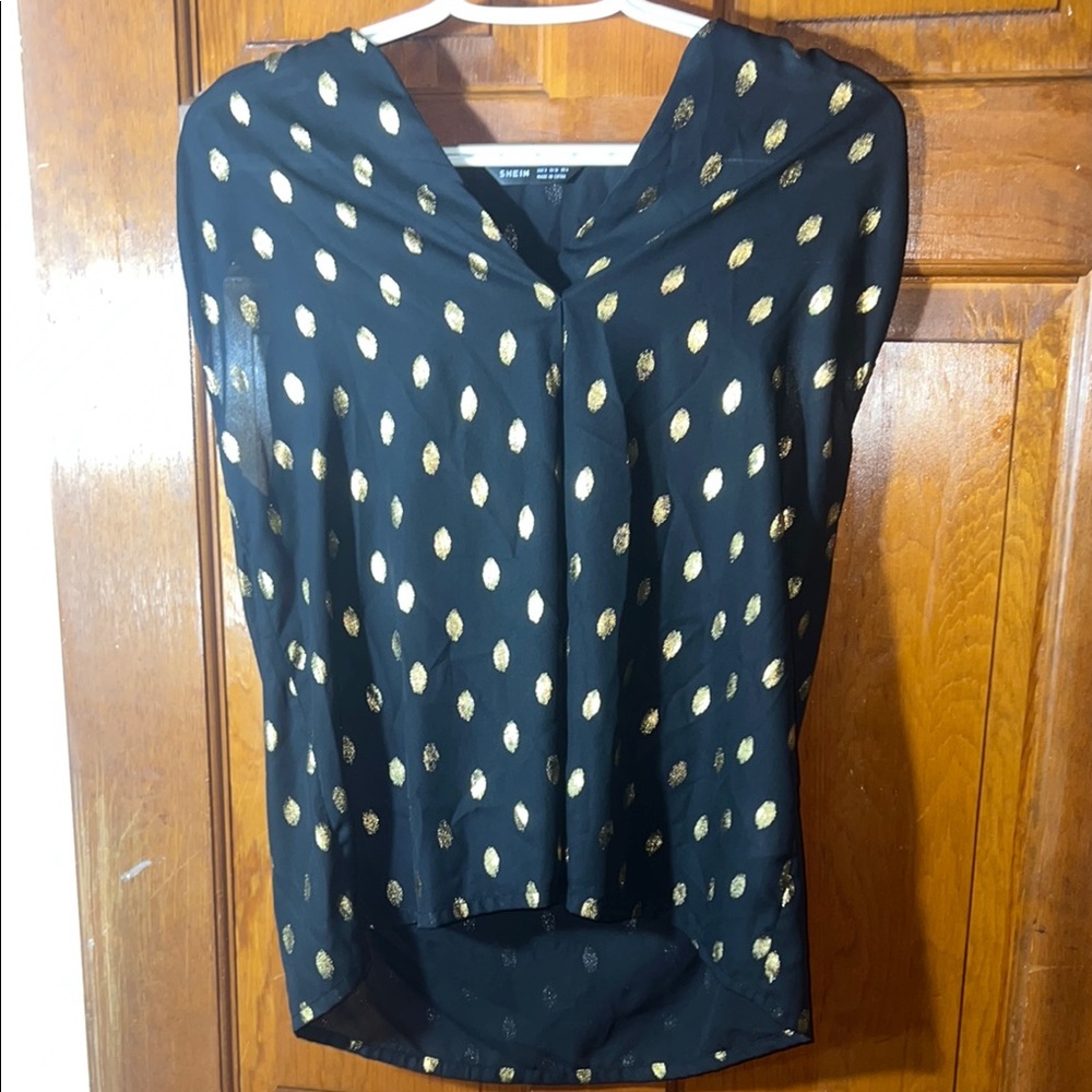 Elegant Black and Gold Women's Top